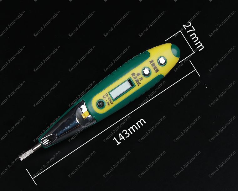 Green data voltage tester with illumination 12-250V